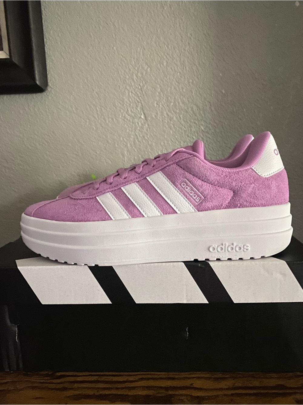 adidas Platform Suede Sneaker - Lavender Pink & White